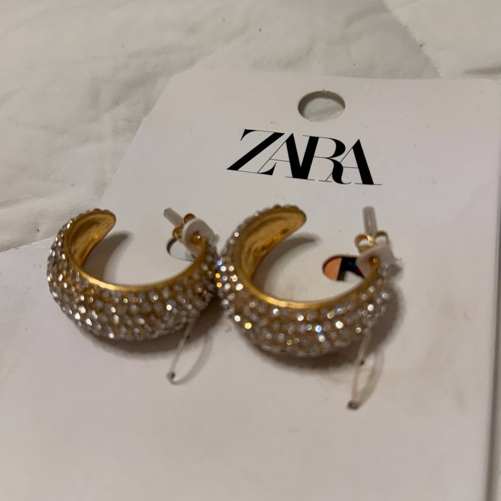 Zara Gold and Silver Crystal Earrings
